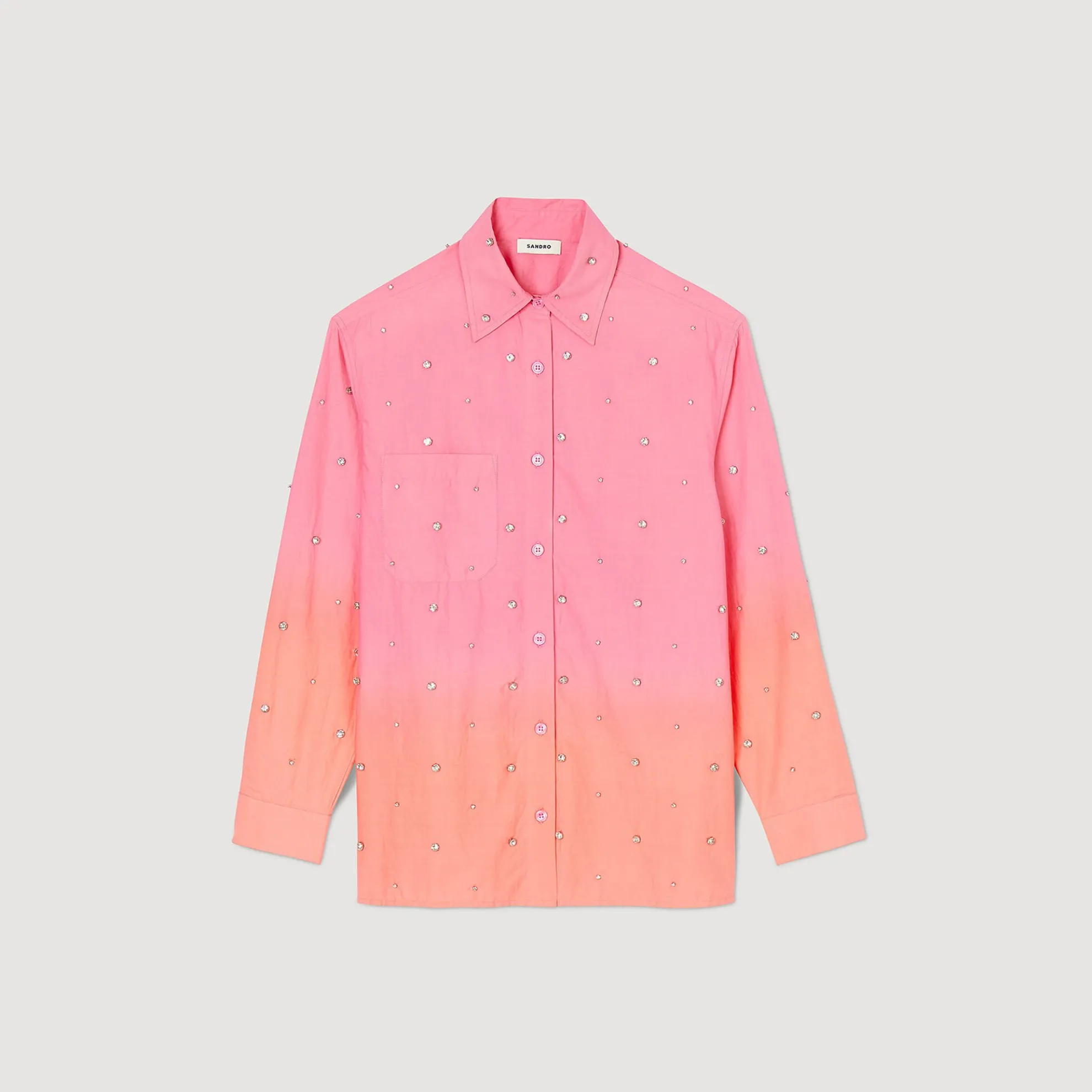 Overhemdblouse Dip Dye Met Stras