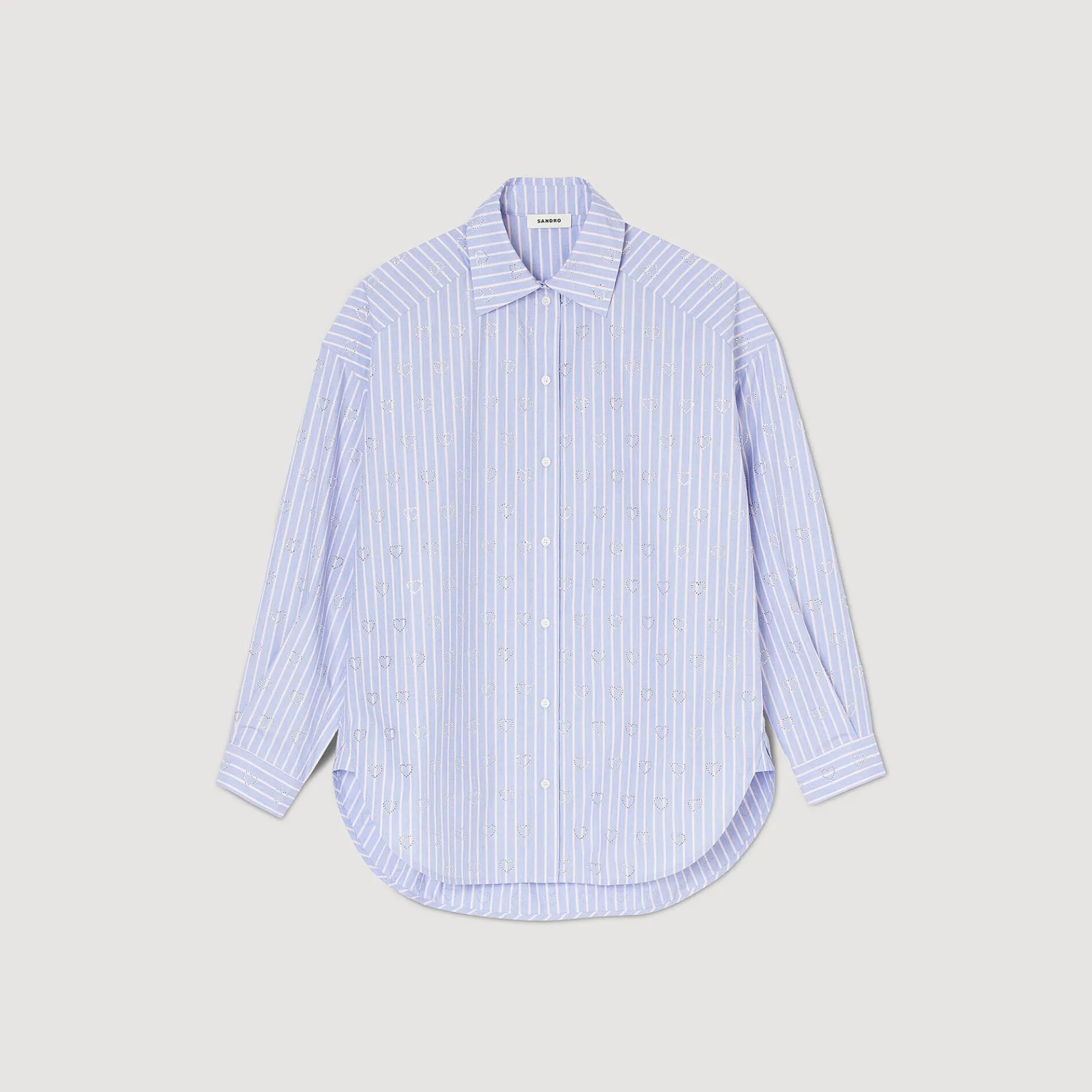 Overhemdblouse Met Stras Hartjes