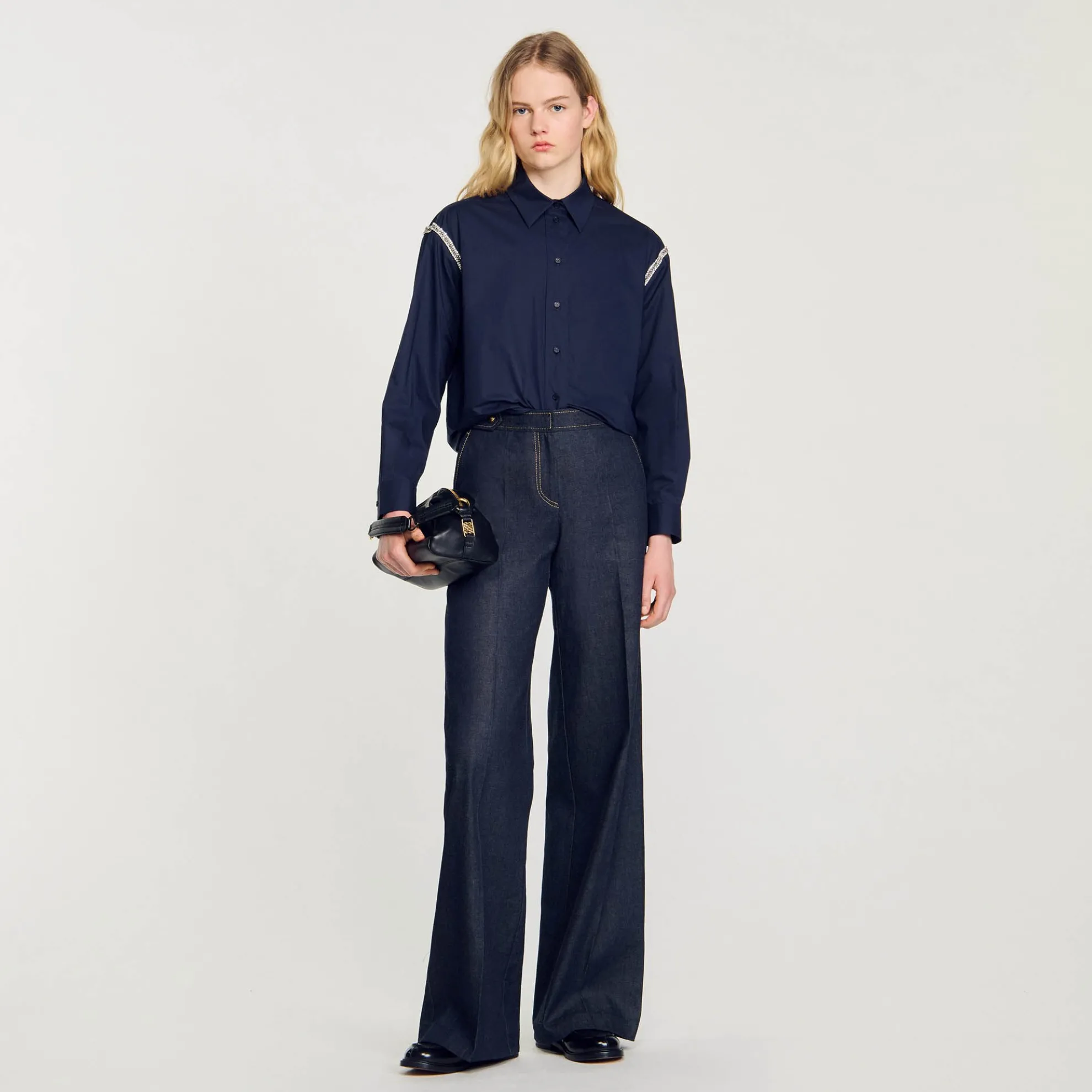 Overhemdblouse Met Stras