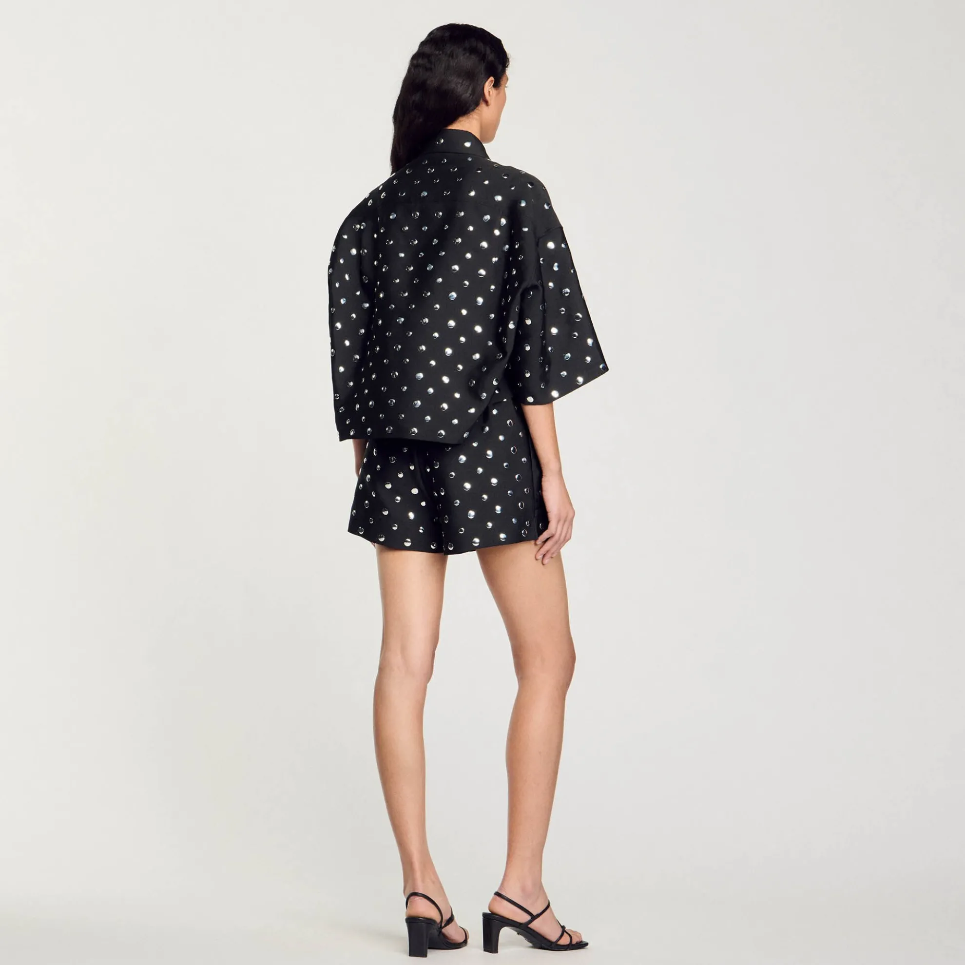 Overhemdblouse Met Ronde Plaatjes