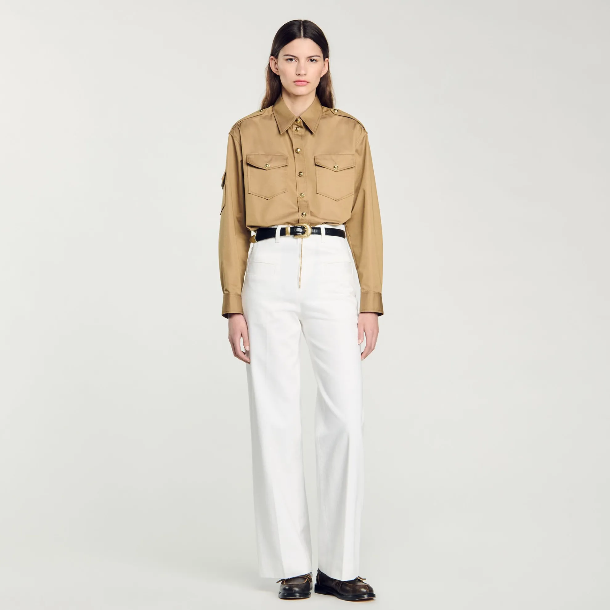 Overhemdblouse Met Zakken