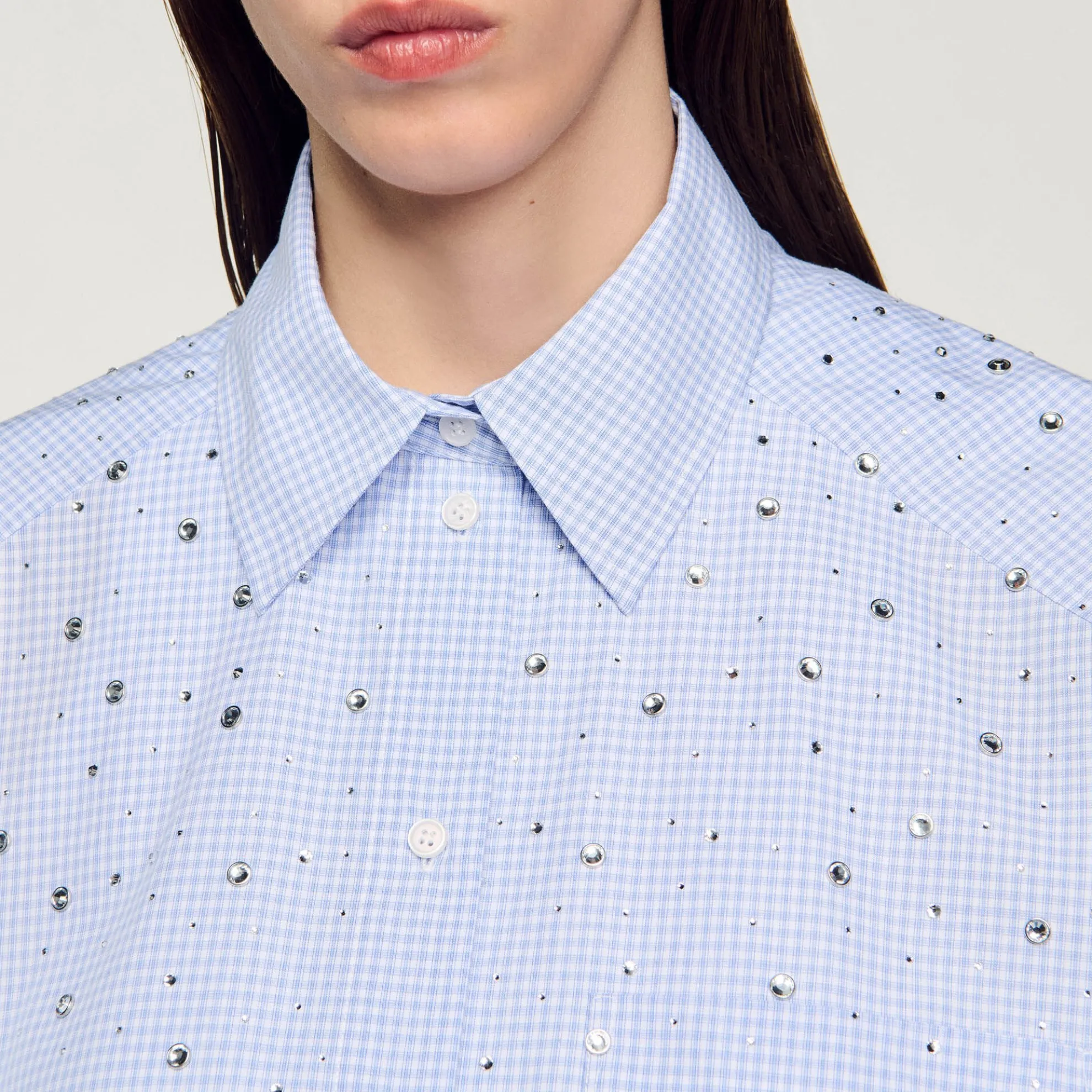 Overhemdblouse Ruit Met Studs