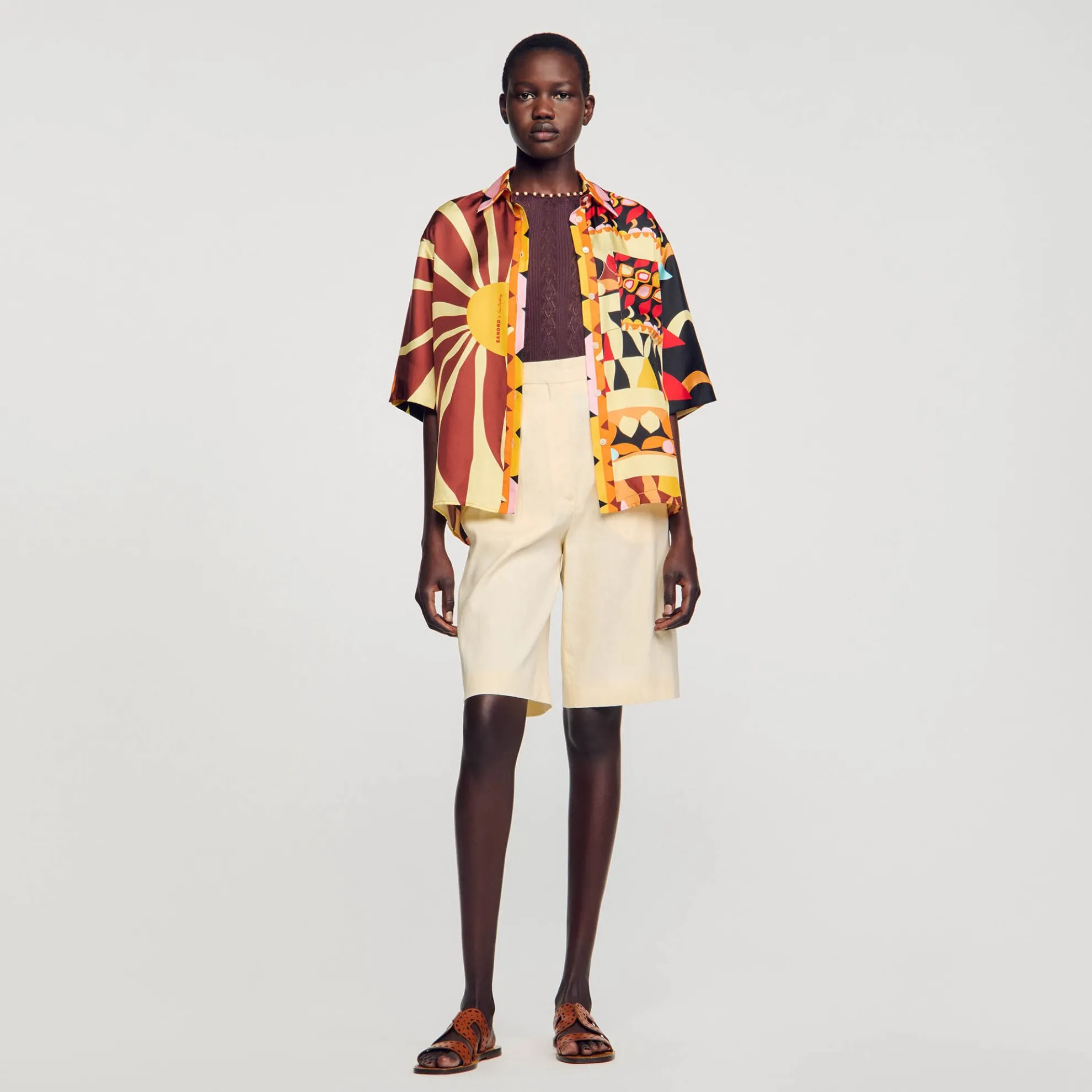 Overhemdblouse Soepelvallend Met Print