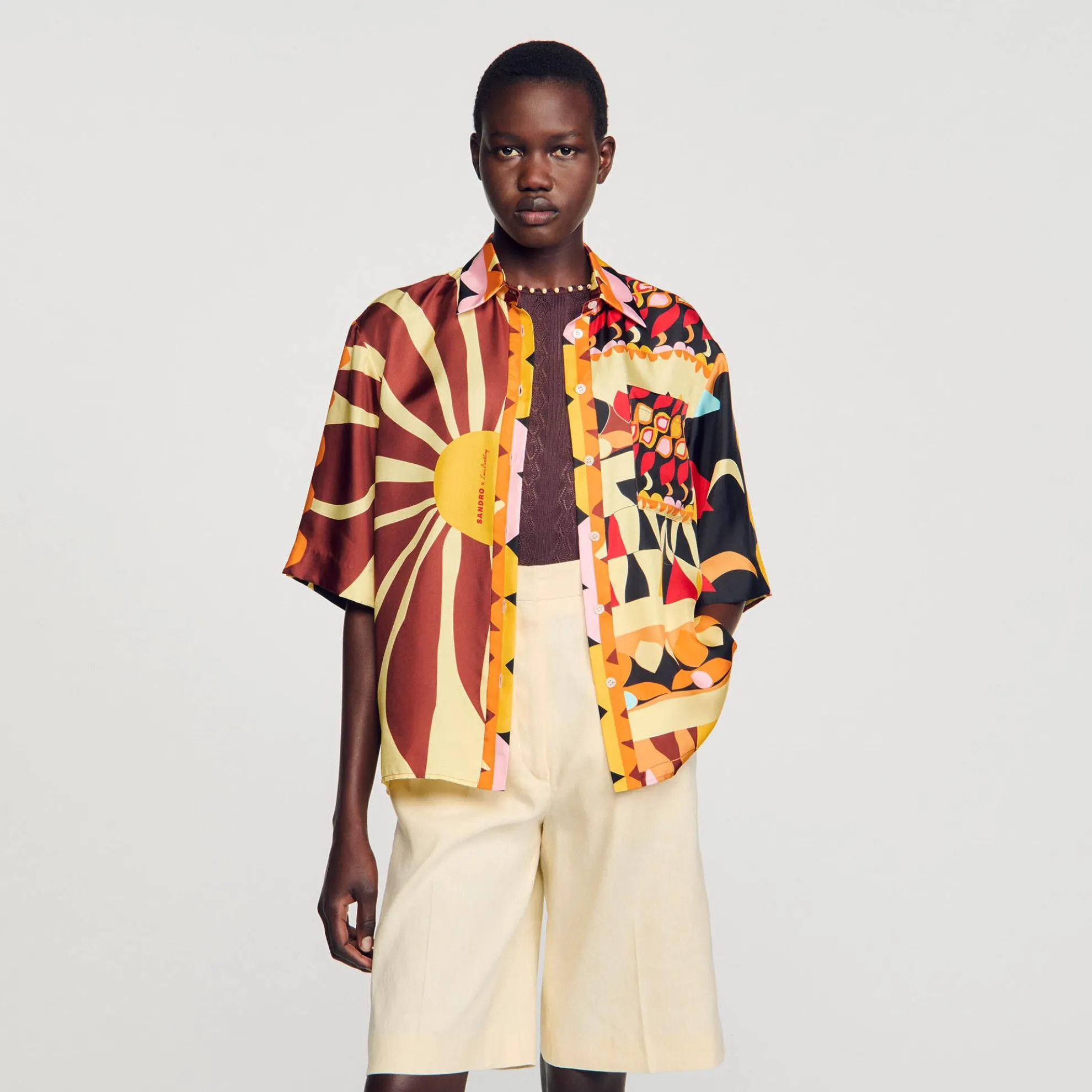 Overhemdblouse Soepelvallend Met Print