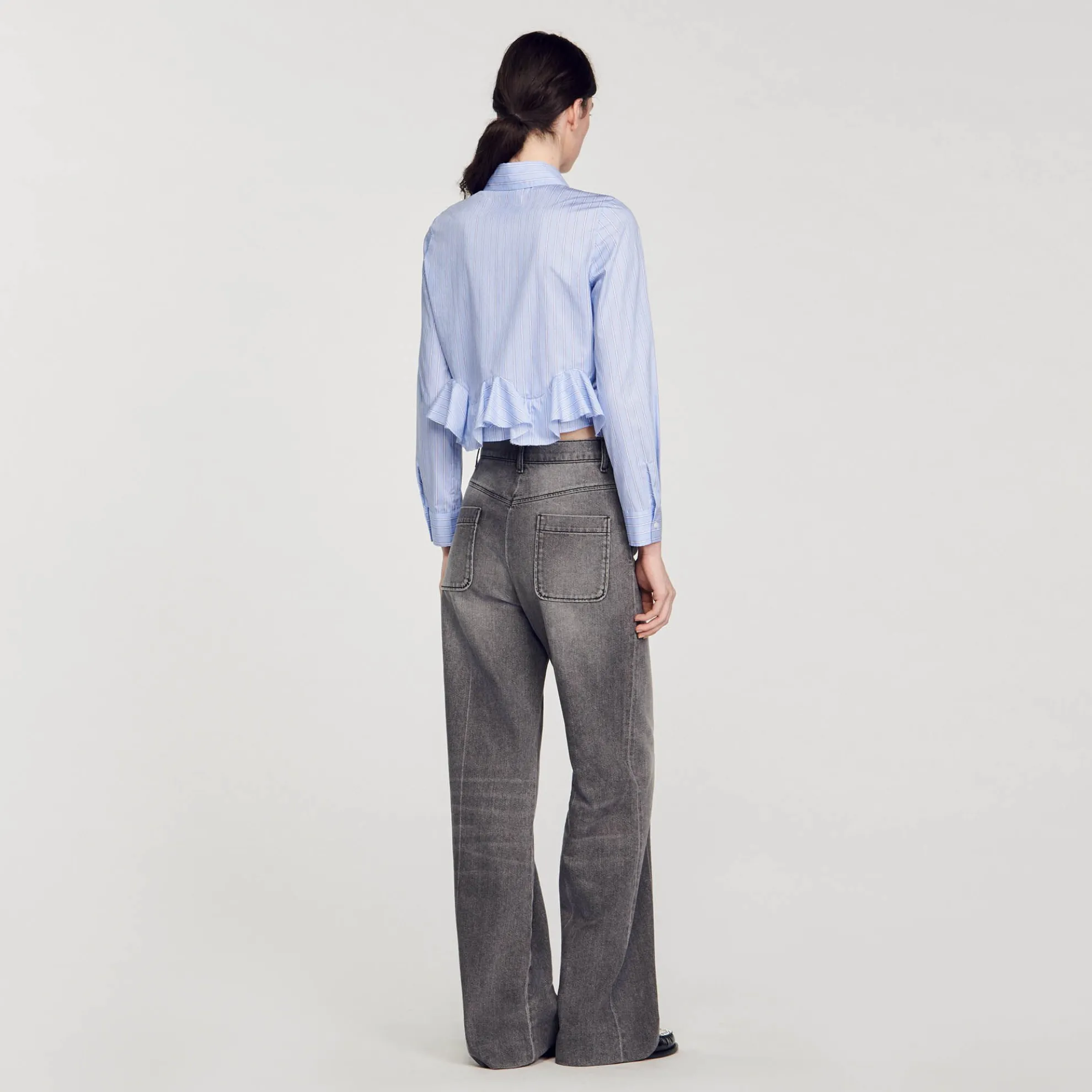 Overhemdblouse Van Gestreept Popeline