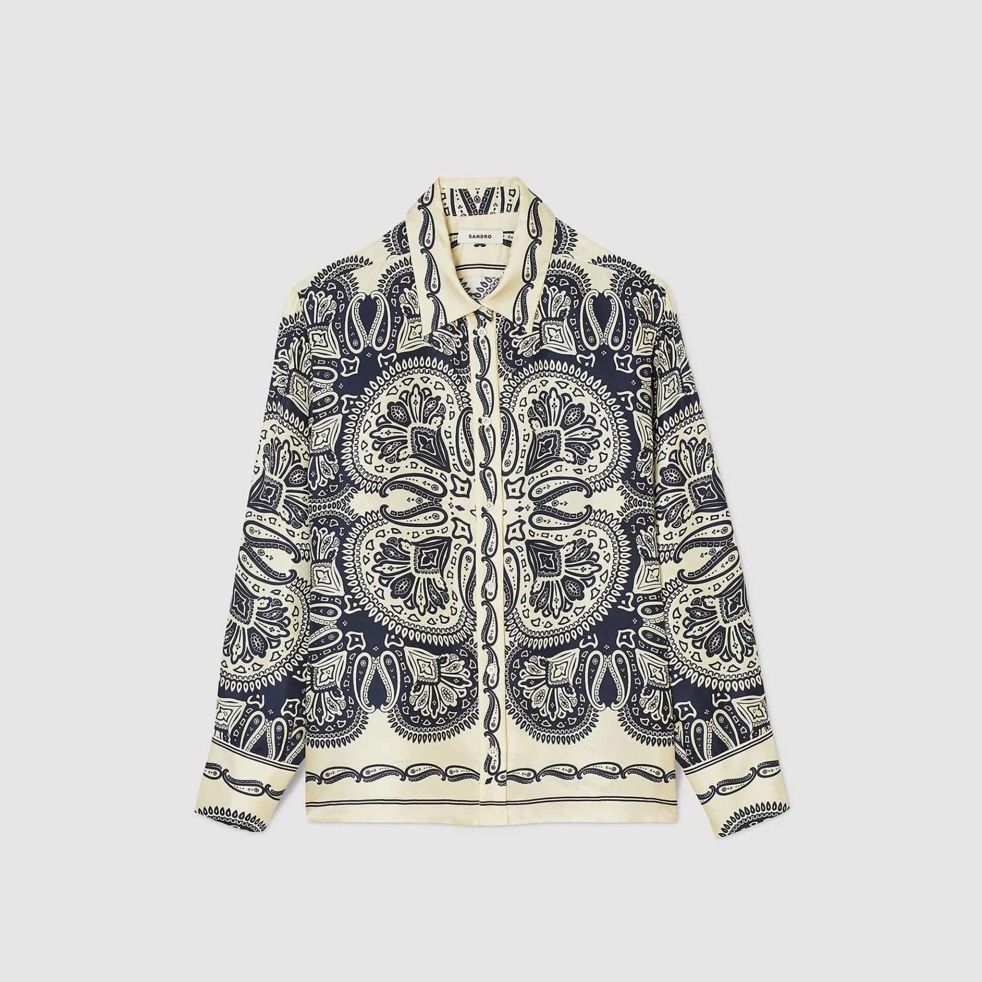 Overhemdblouse Zijde Print