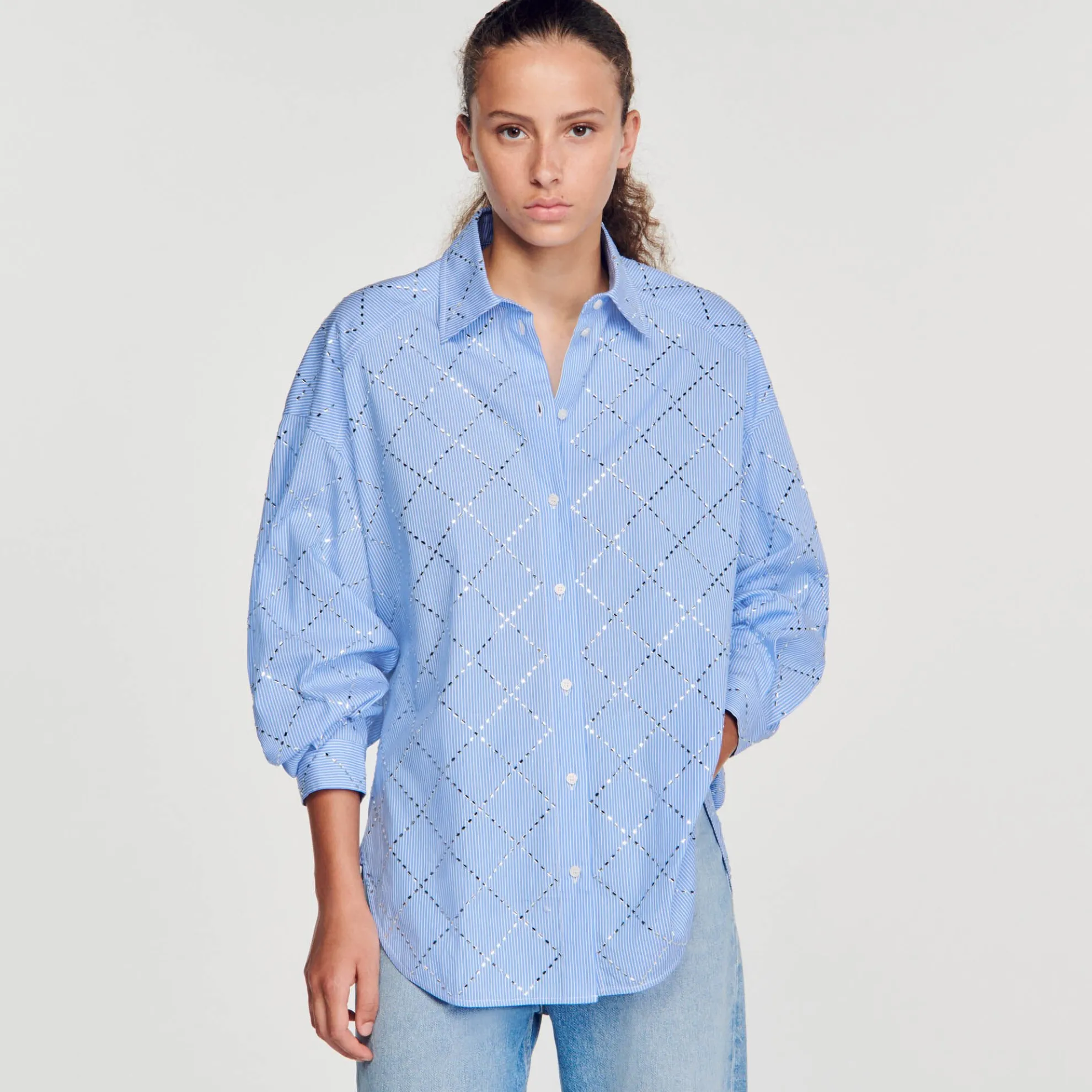 Oversized Blouse Met Stras