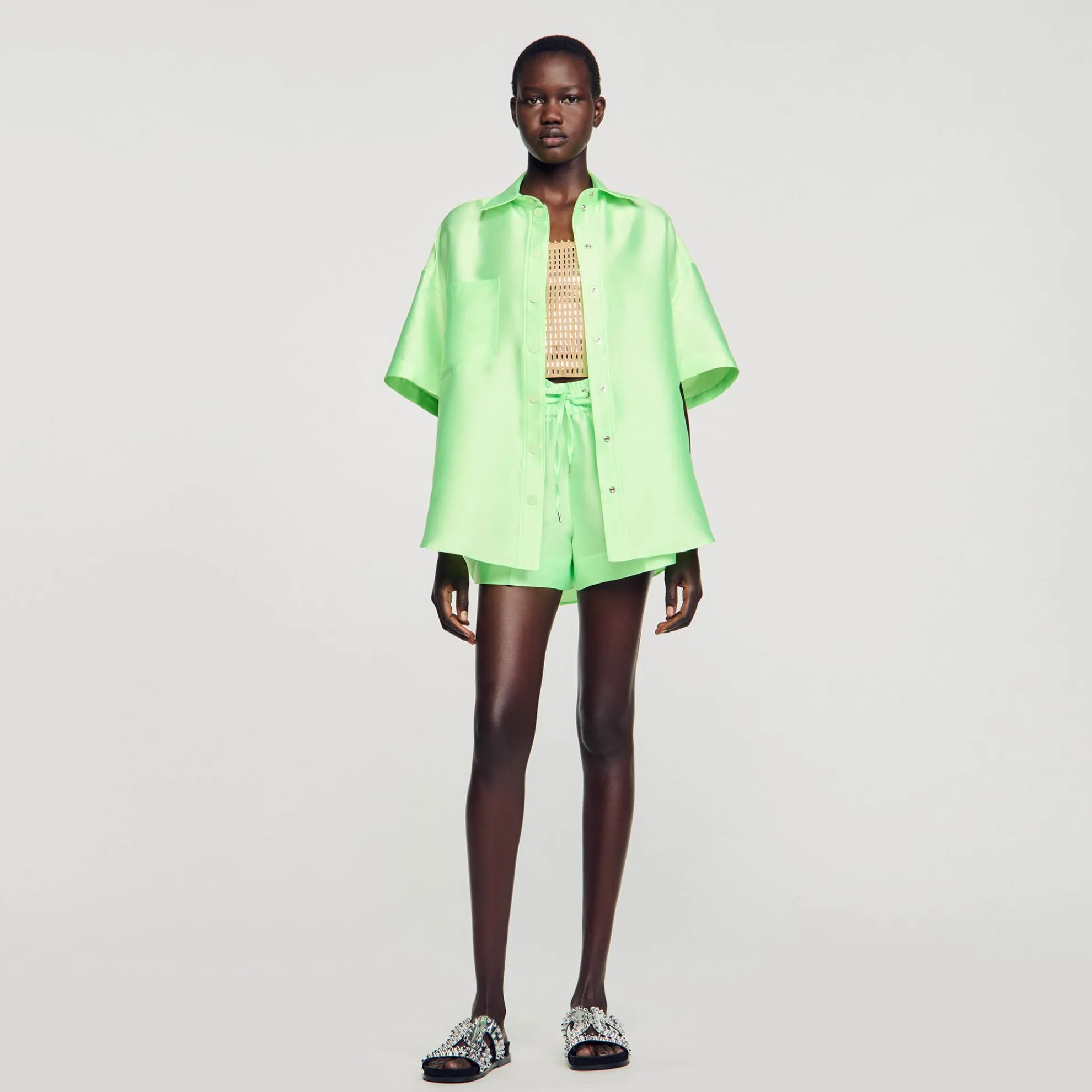 Oversized Satijnen Blouse