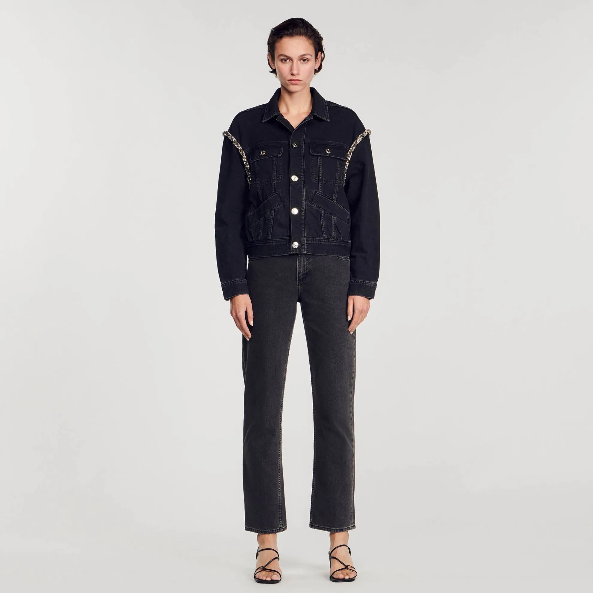 Oversized Spijkerjasje Met Stras