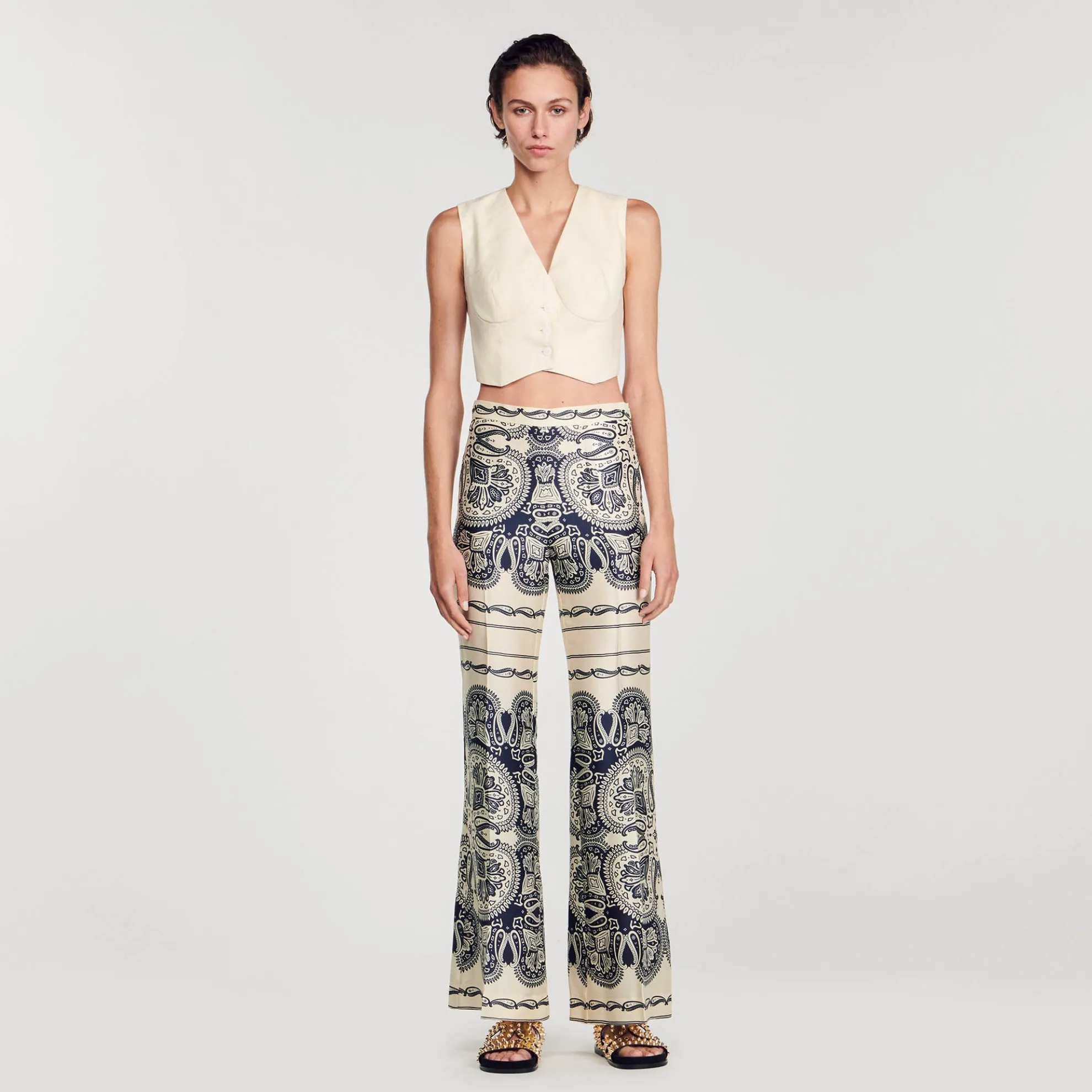 Pantalon Soepelvallend Met Print