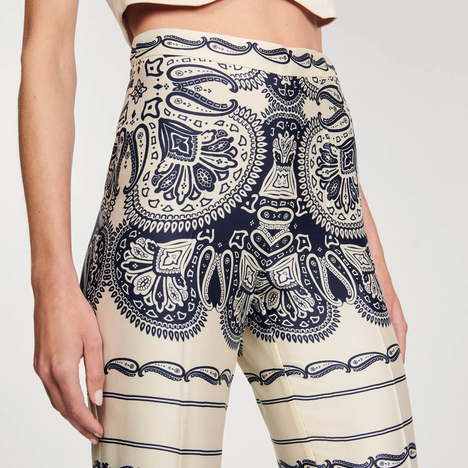 Pantalon Soepelvallend Met Print