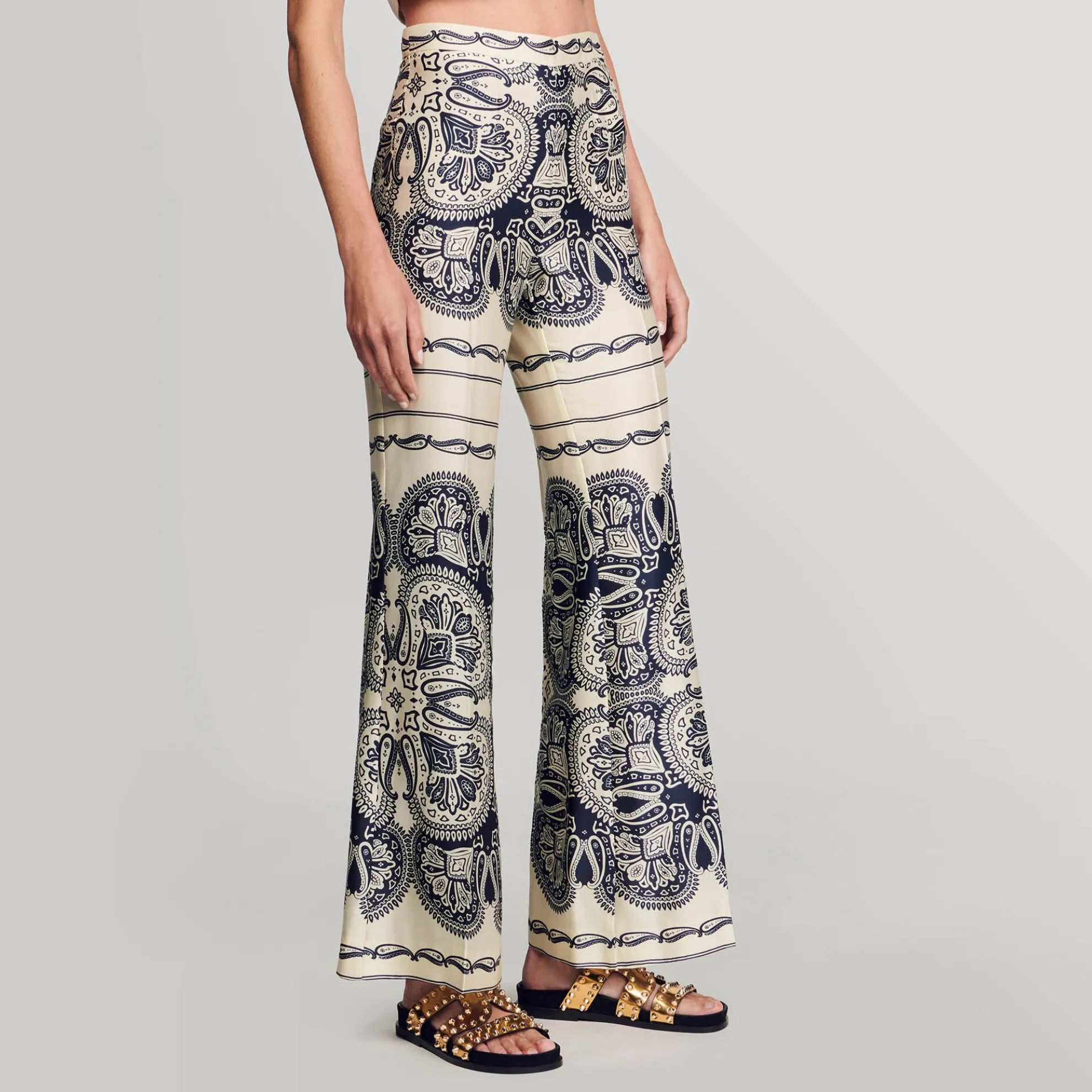 Pantalon Soepelvallend Met Print