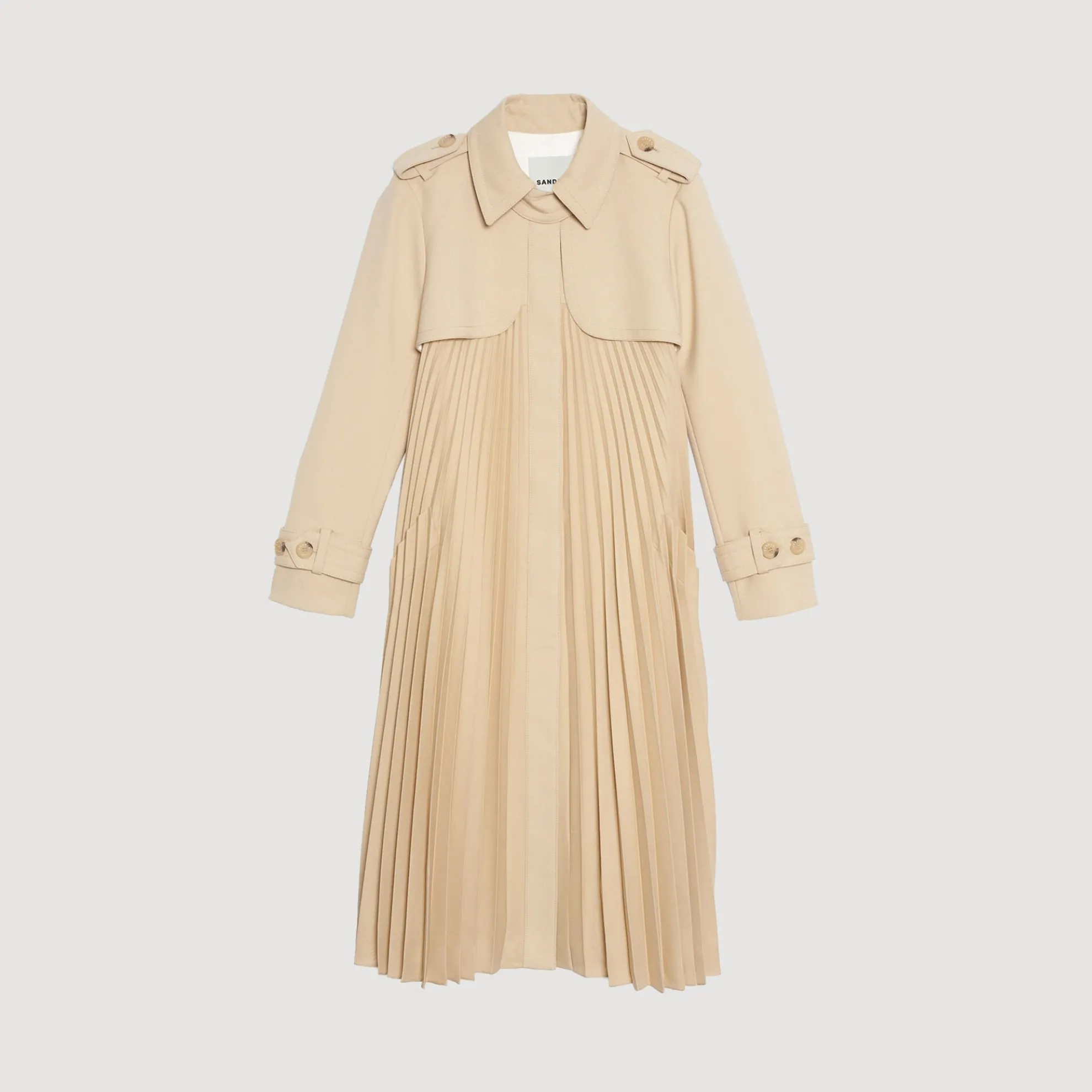 Plissé Trenchcoat Met Riem