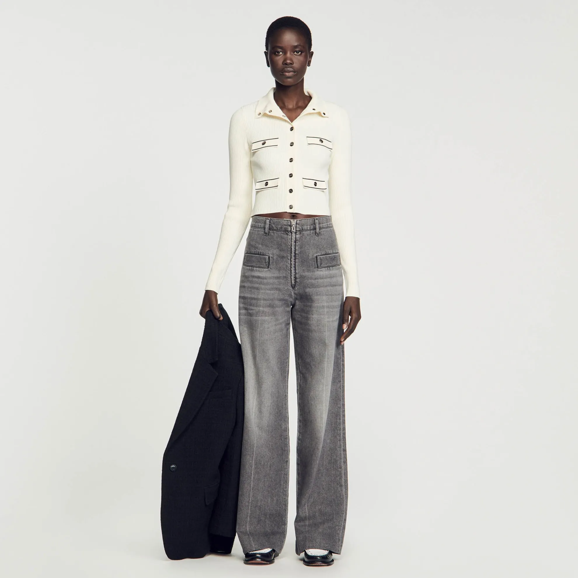 Ribgebreid Cardigan Vest