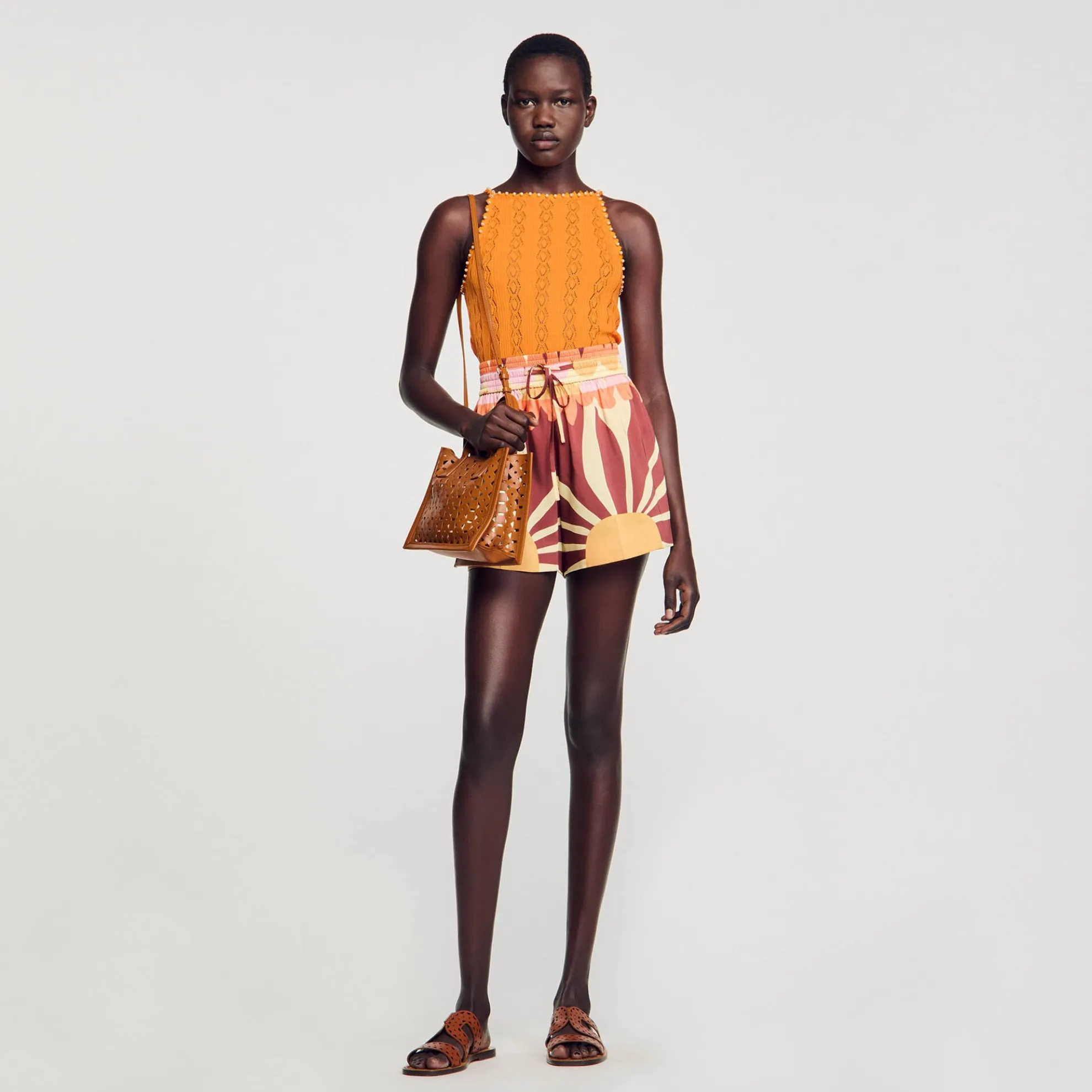 Satijnen Short Met Print