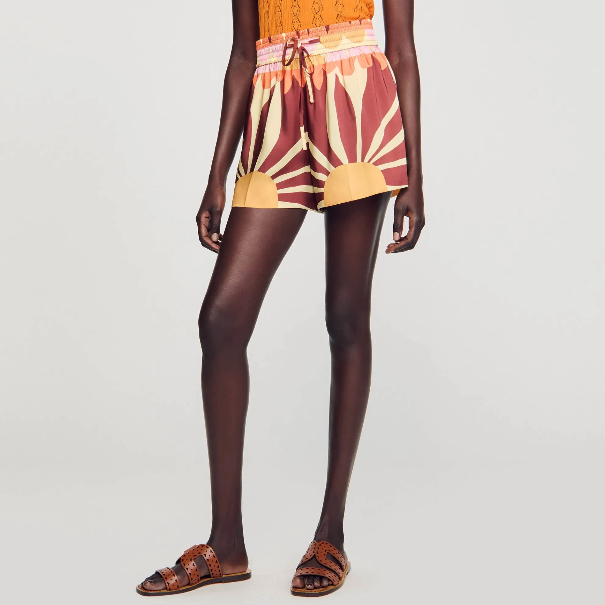 Satijnen Short Met Print