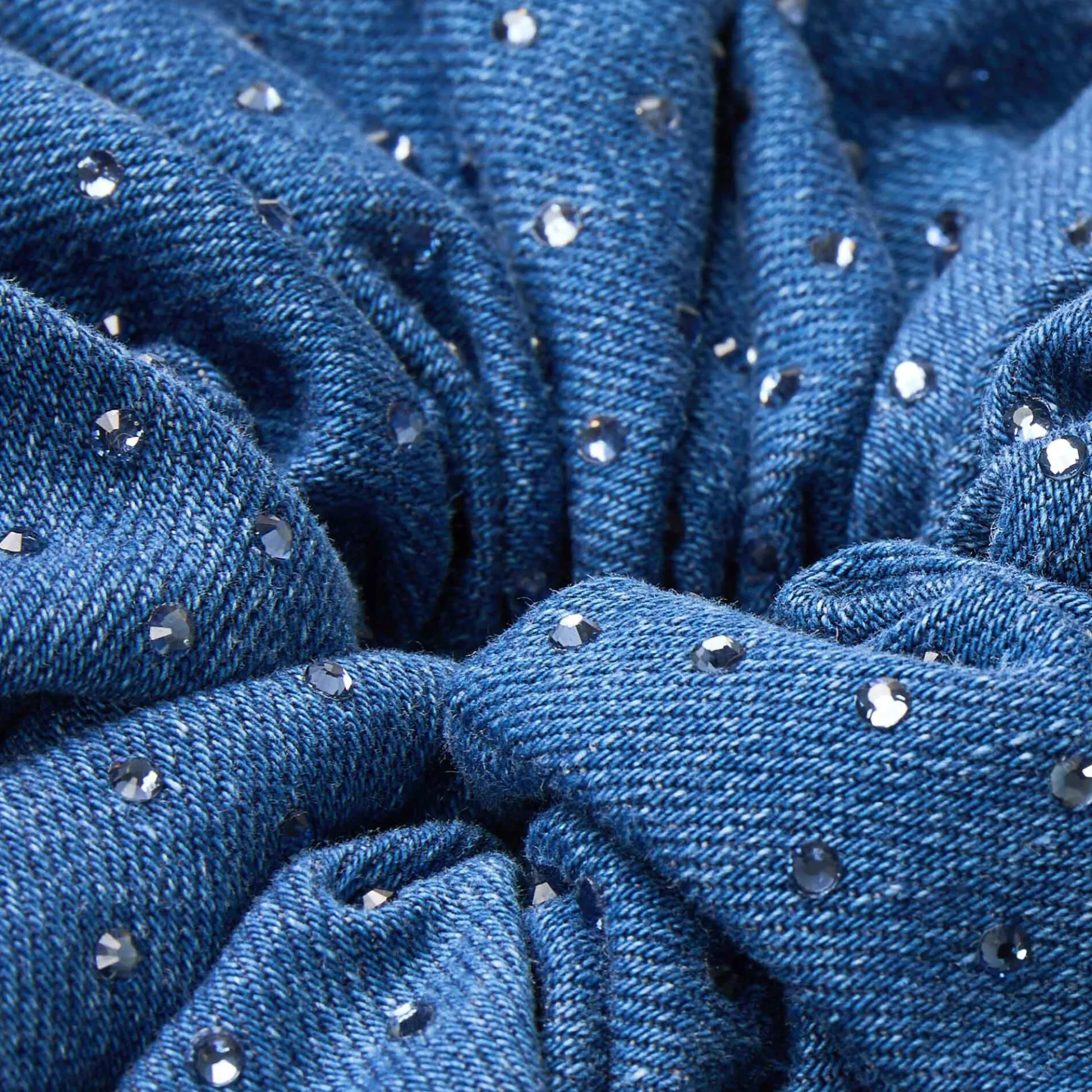 Scrunchie Denim Met Stras