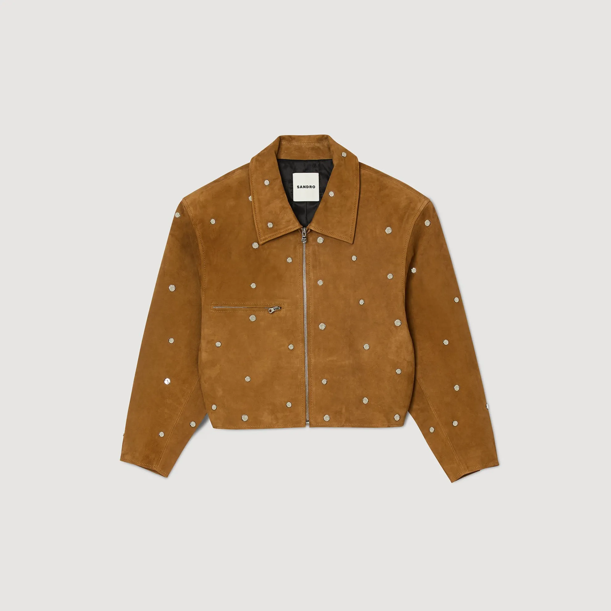 Suède Jas Versierd Met Studs