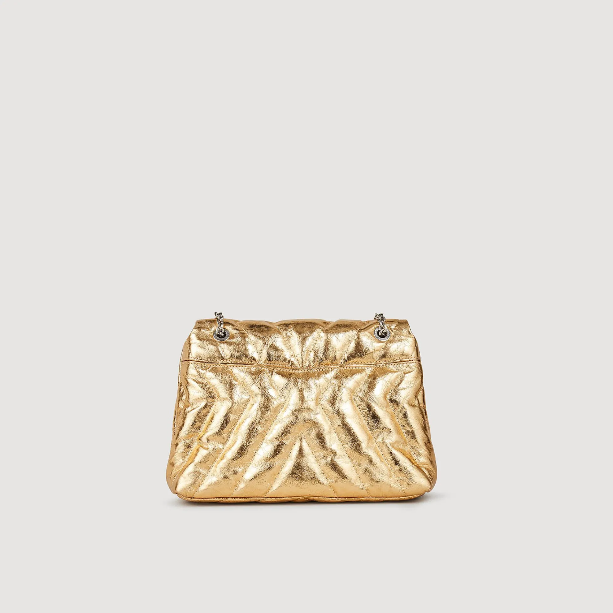 Tas Leer Metallic Doorgestikt