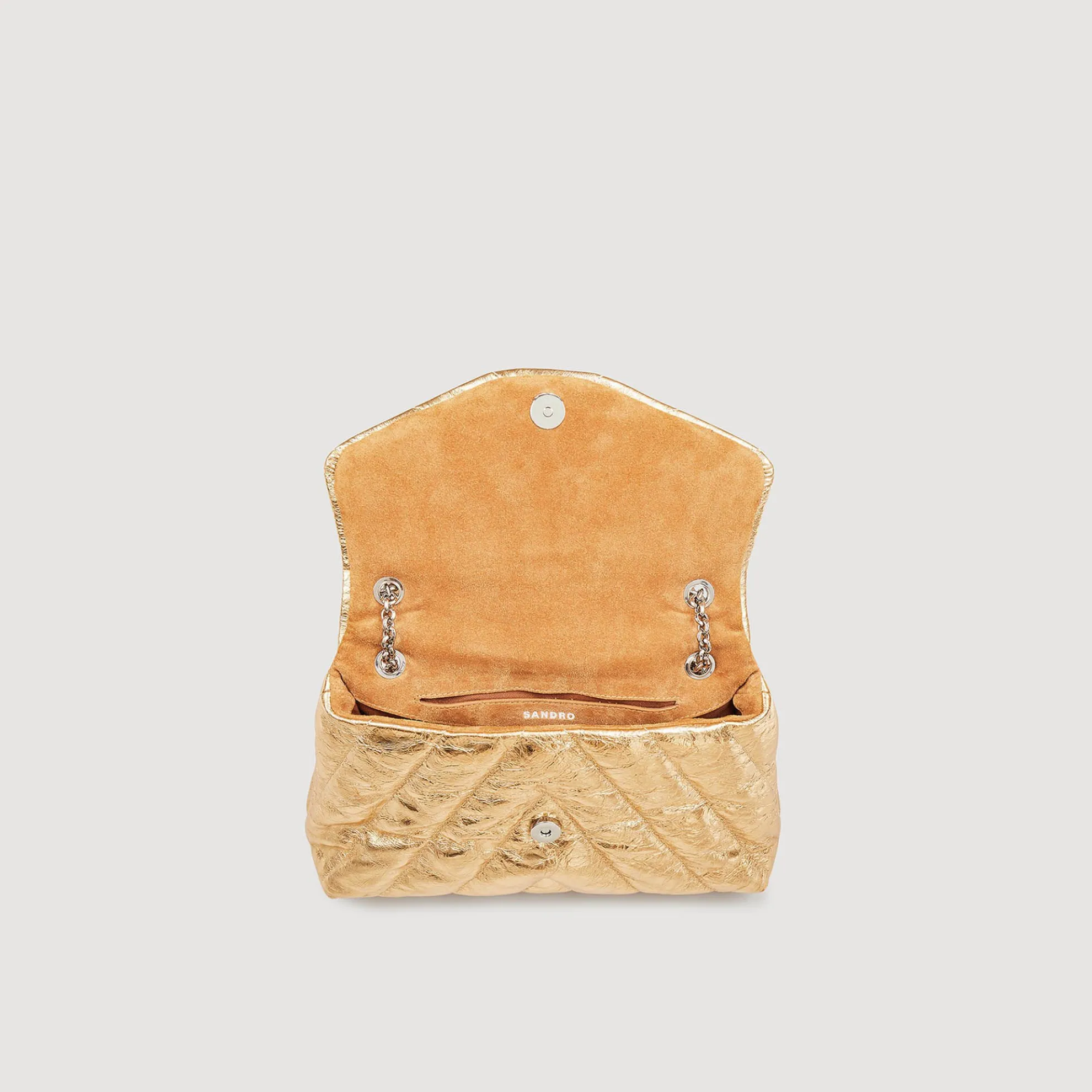 Tas Leer Metallic Doorgestikt