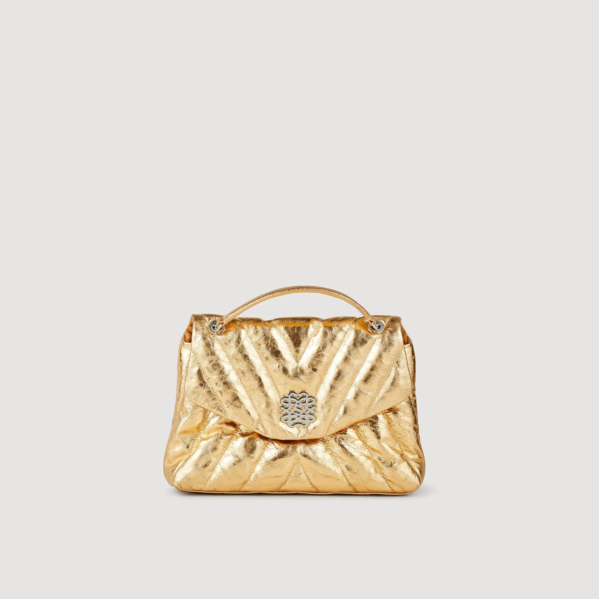 Tas Leer Metallic Doorgestikt