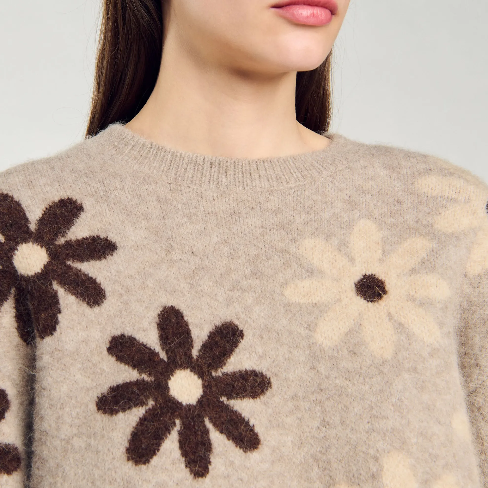 Tricot Trui Bloemmotief