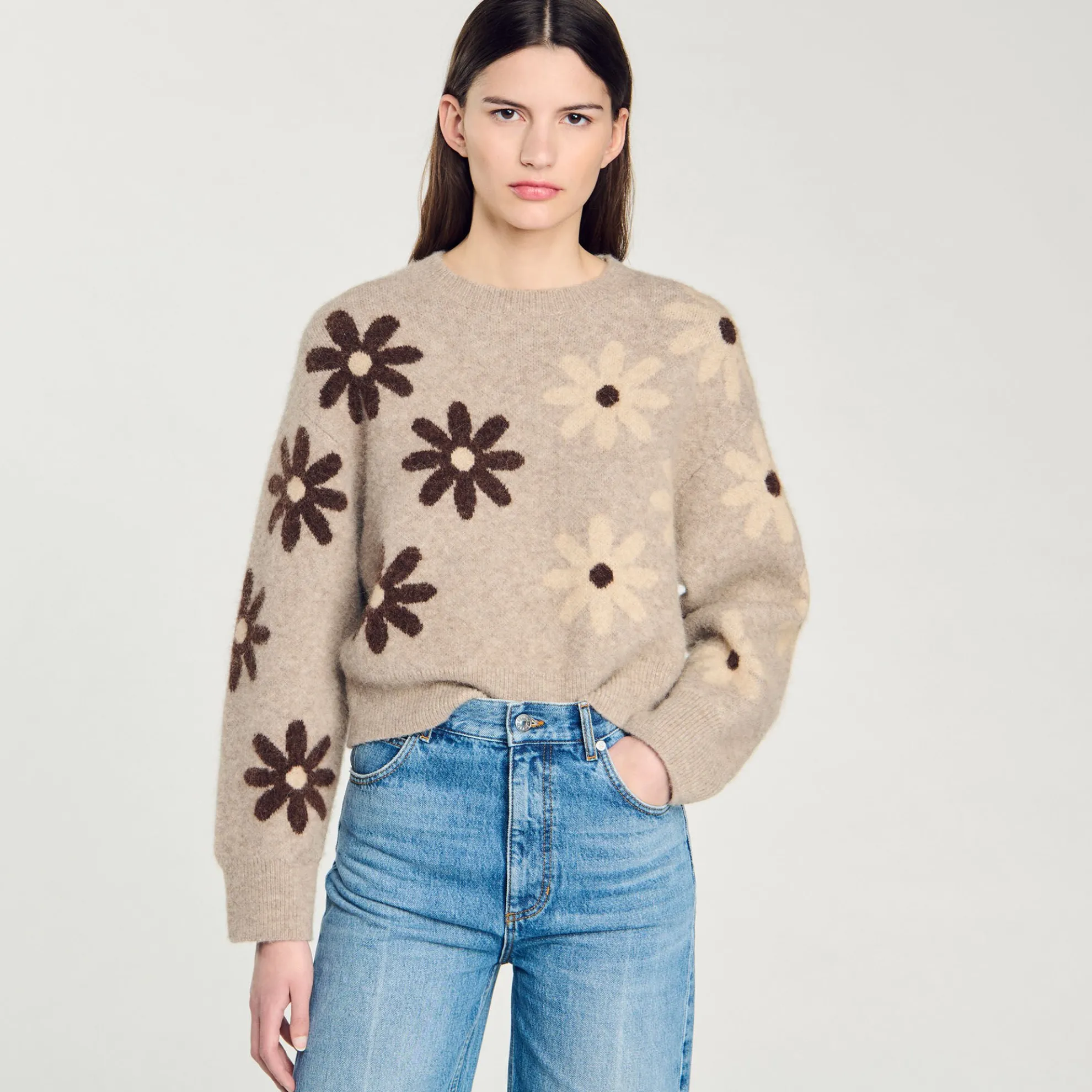 Tricot Trui Bloemmotief