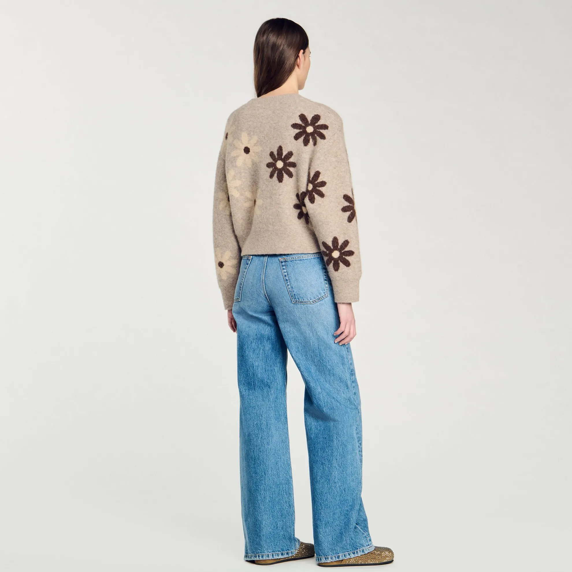 Tricot Trui Bloemmotief