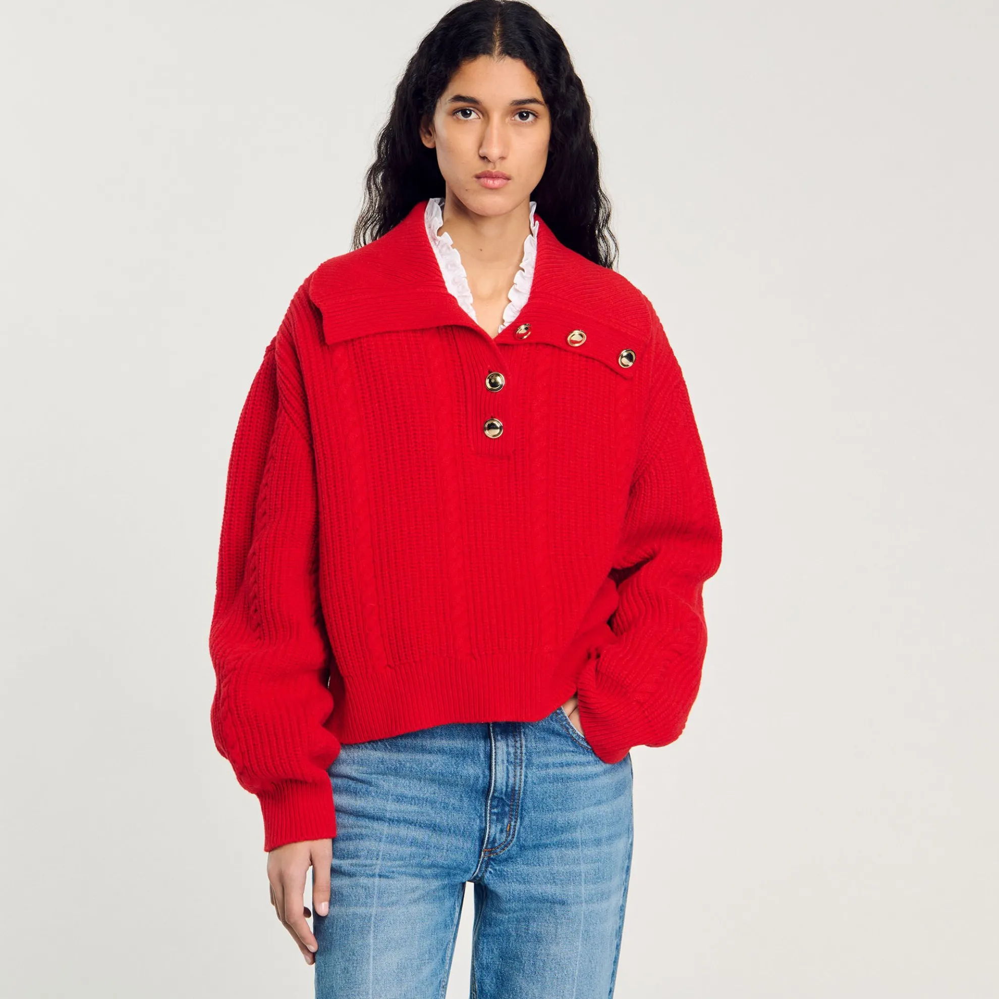 Trui Hals Met Knoopsluiting