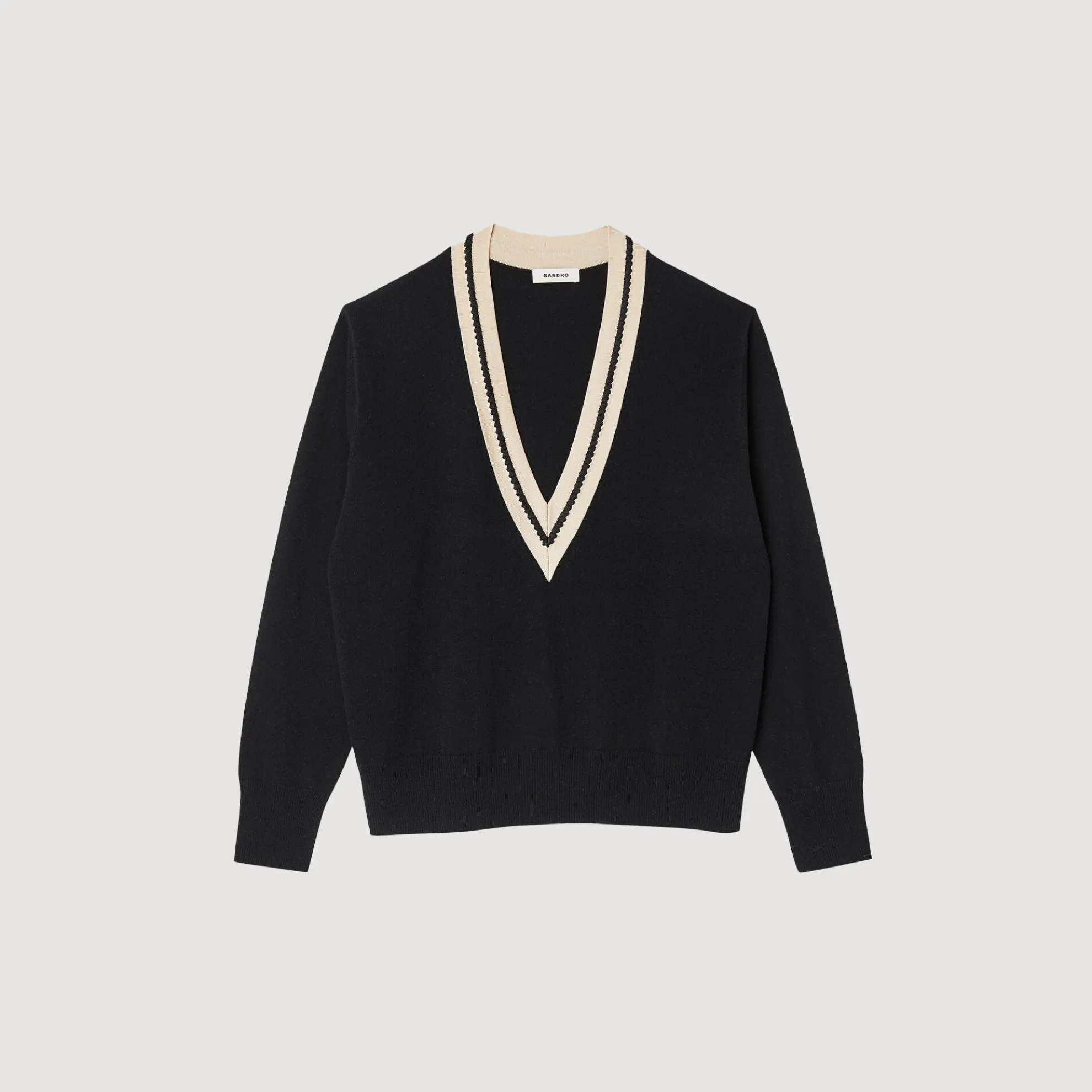 Trui Met Contrasterende V-hals