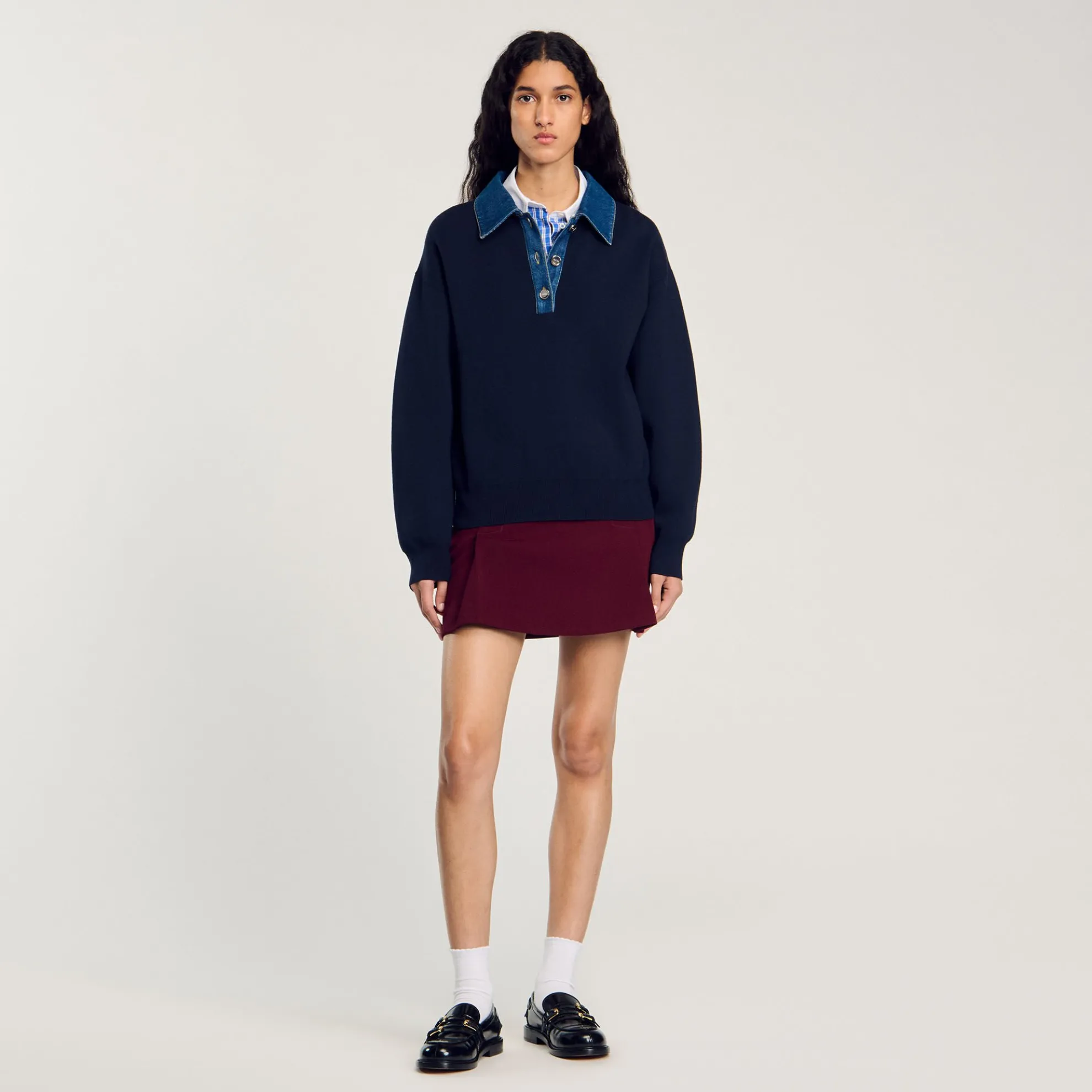 Trui Met Kraag Van Spijkerstof