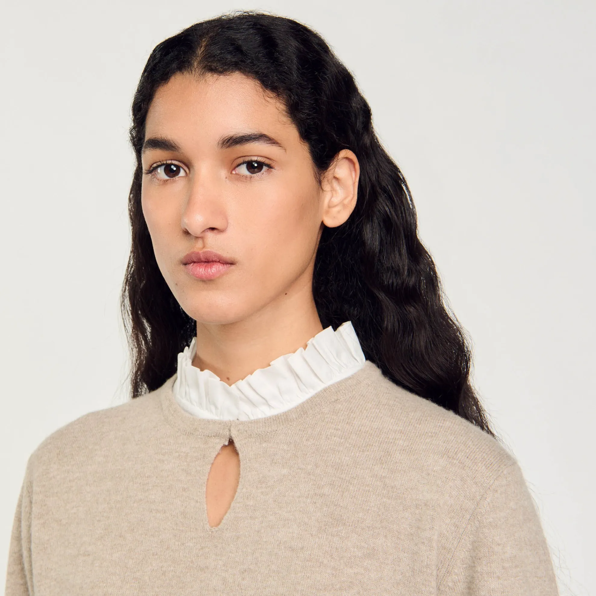 Trui Van Wol En Kasjmier Met Volants