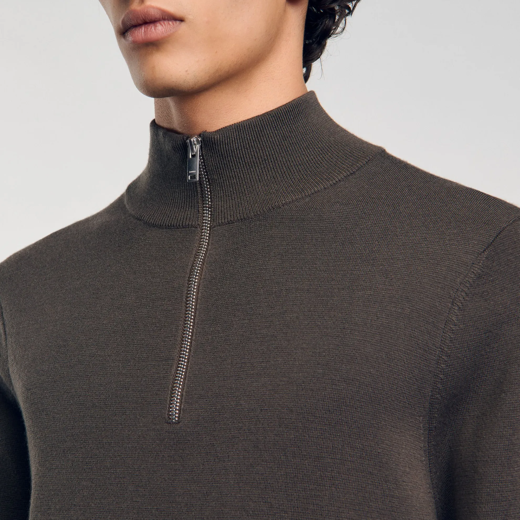 Trui Wol Met Ritskraag