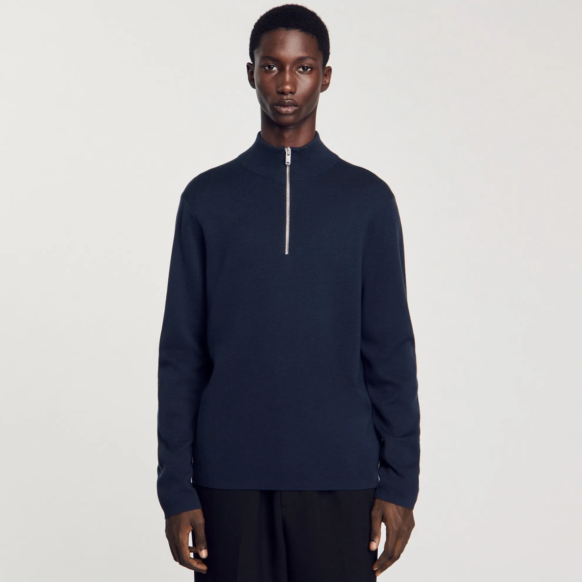 Trui Wol Met Ritskraag