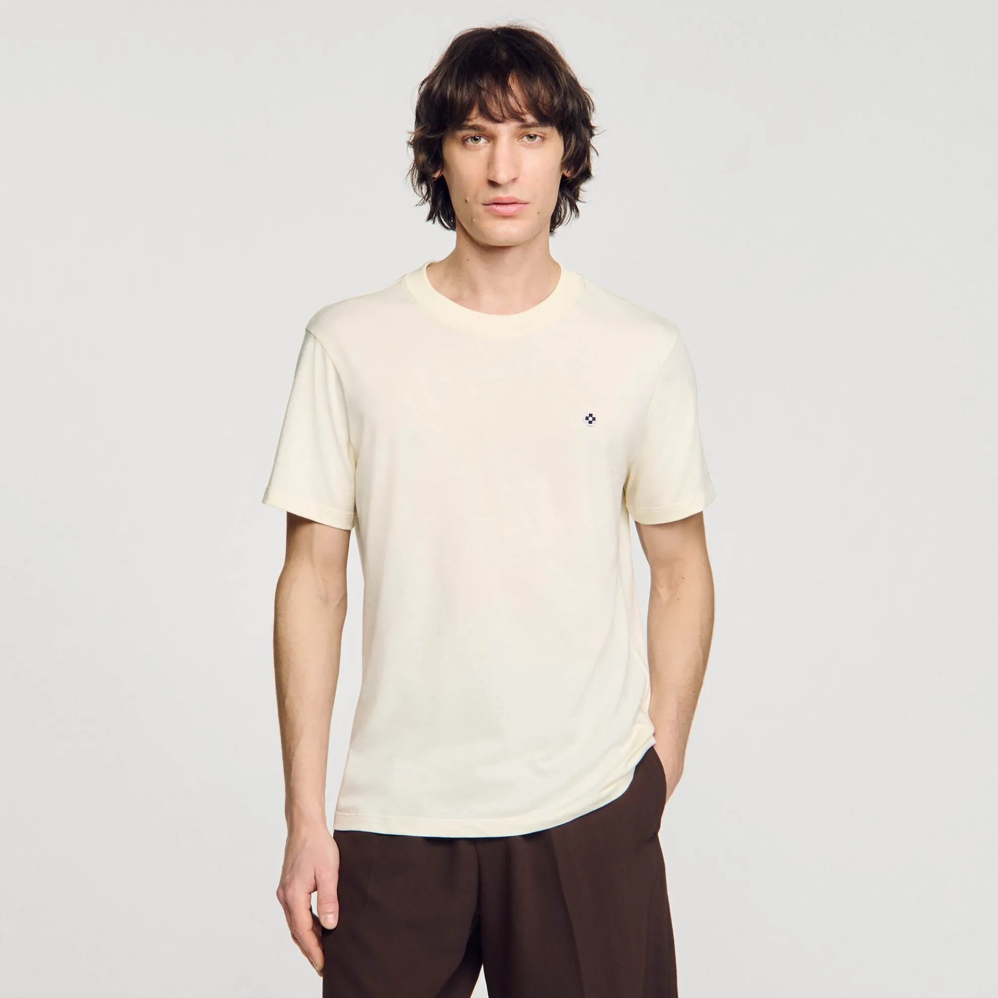 T-shirt Met Square Cross-patch