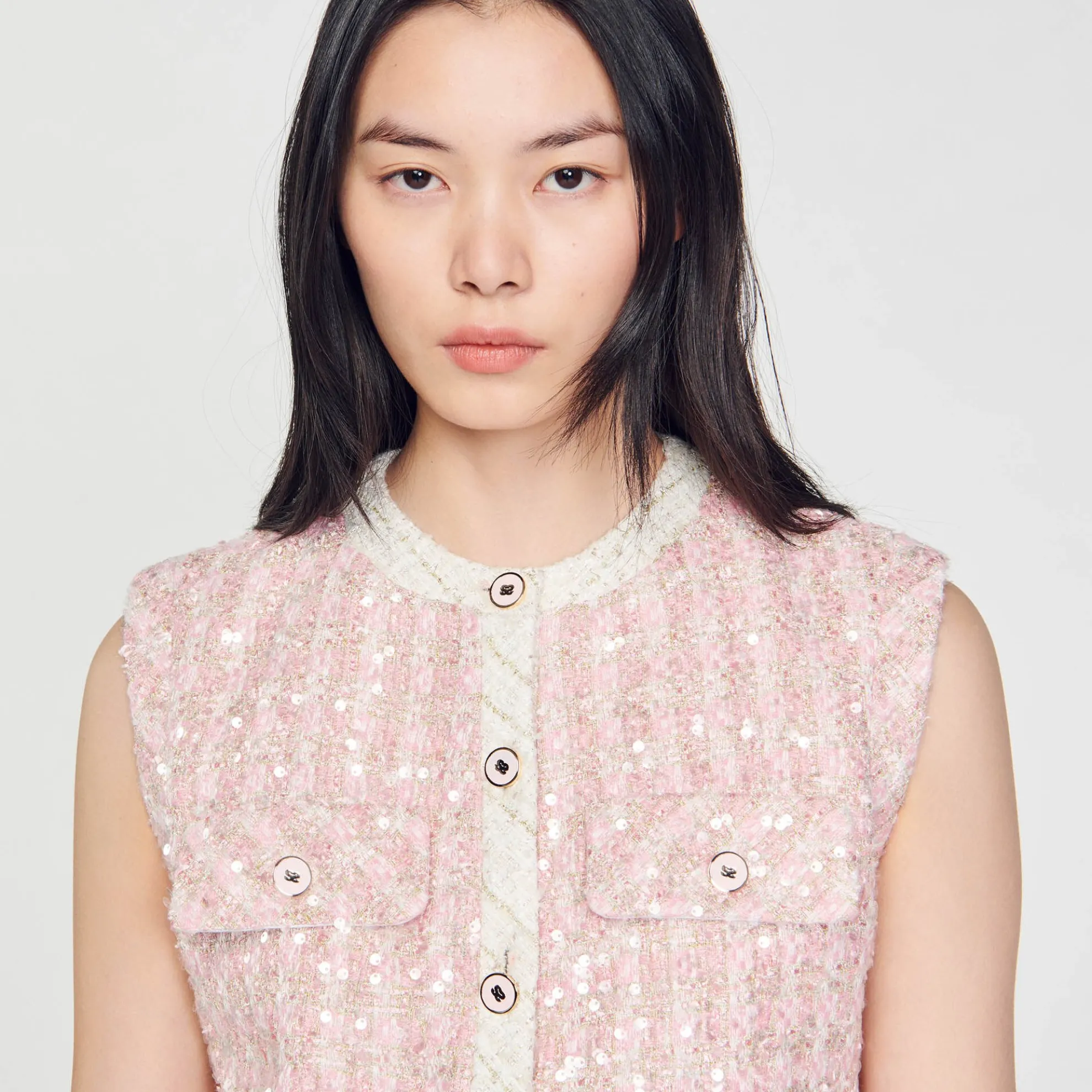 Tweed Jasje Zonder Mouwen