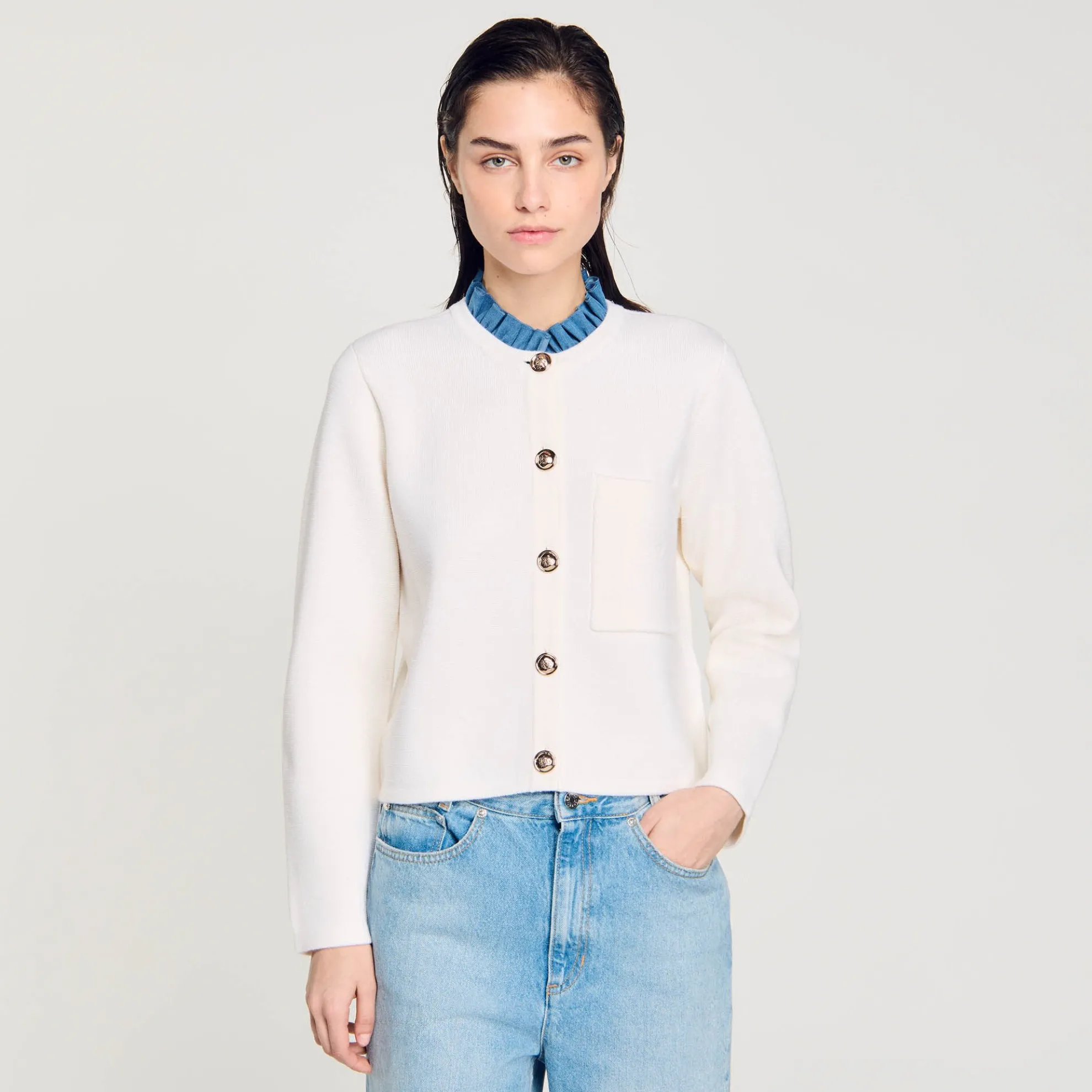 Vest Met Opstaande Kraag