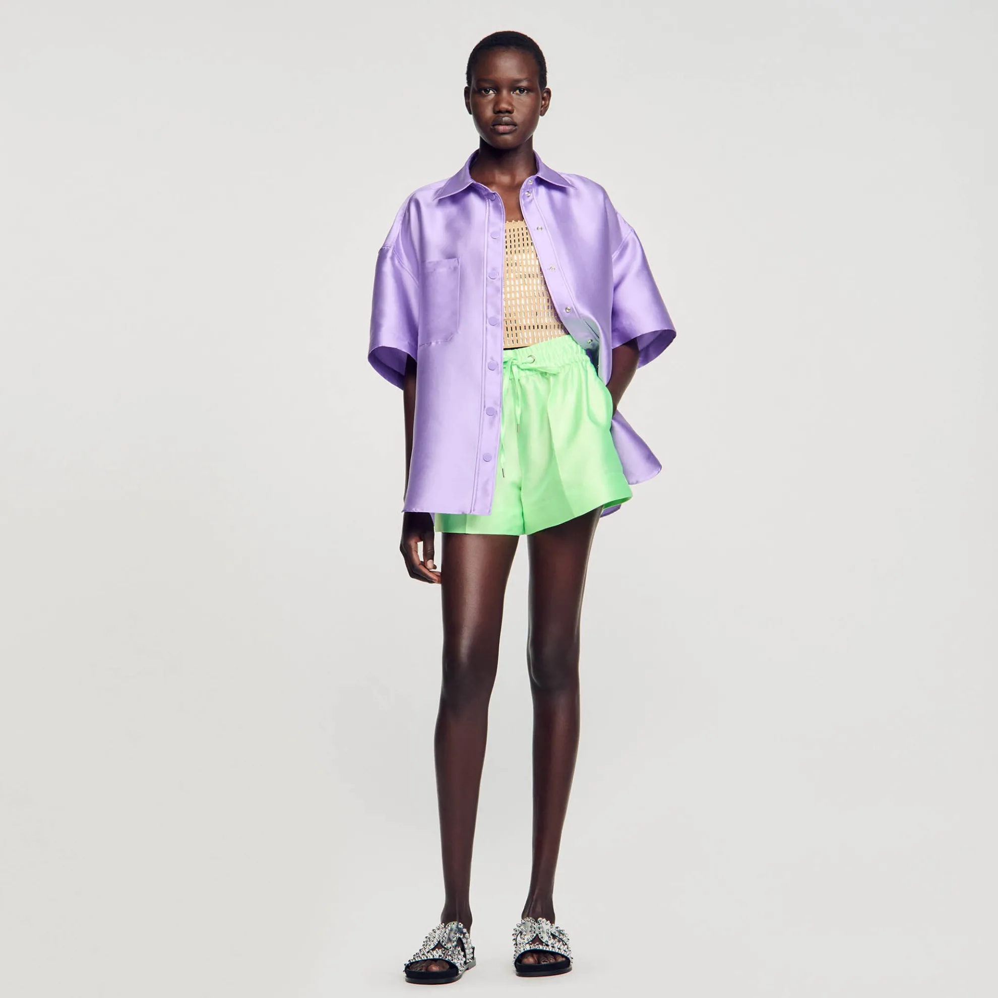 Wijde Satijnen Short