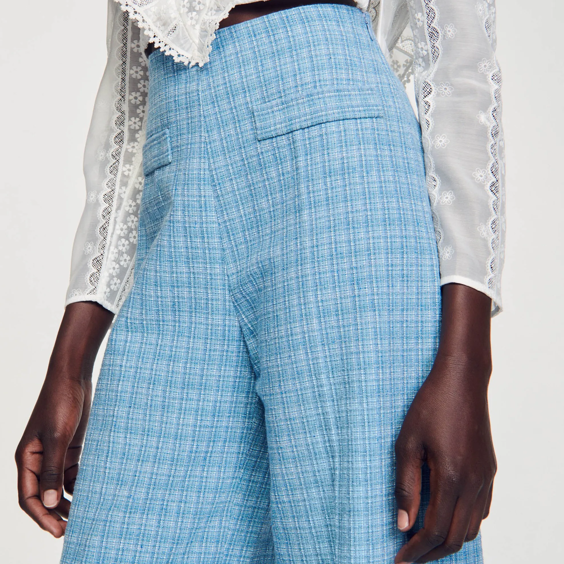 Wijdvallende Pantalon Van Tweed