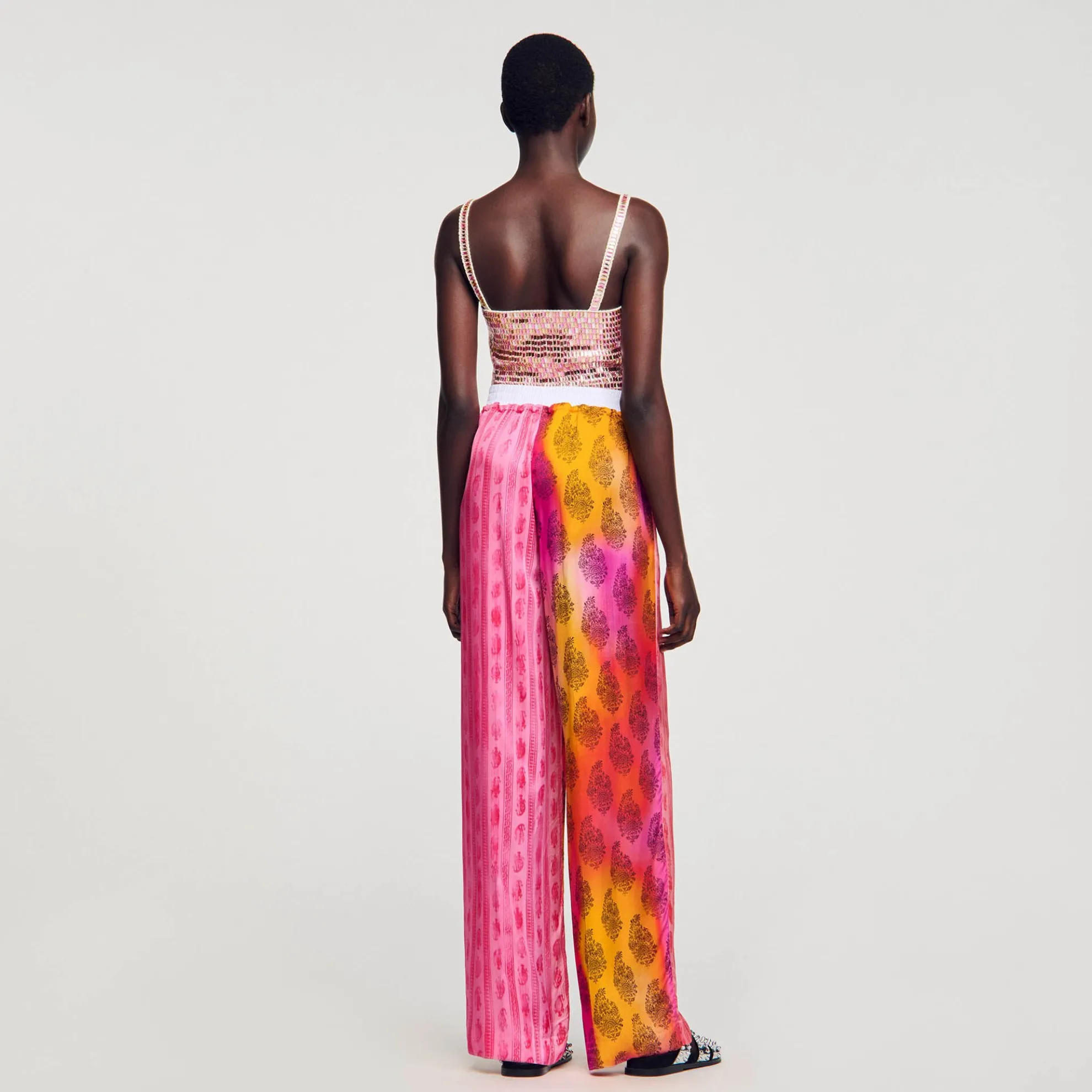 Wijdvallende Pantalon Met Print