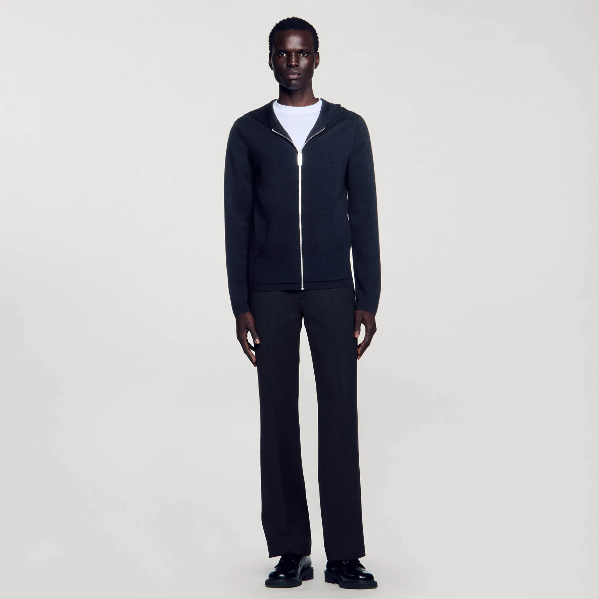 Zipped Cardigan With Hood